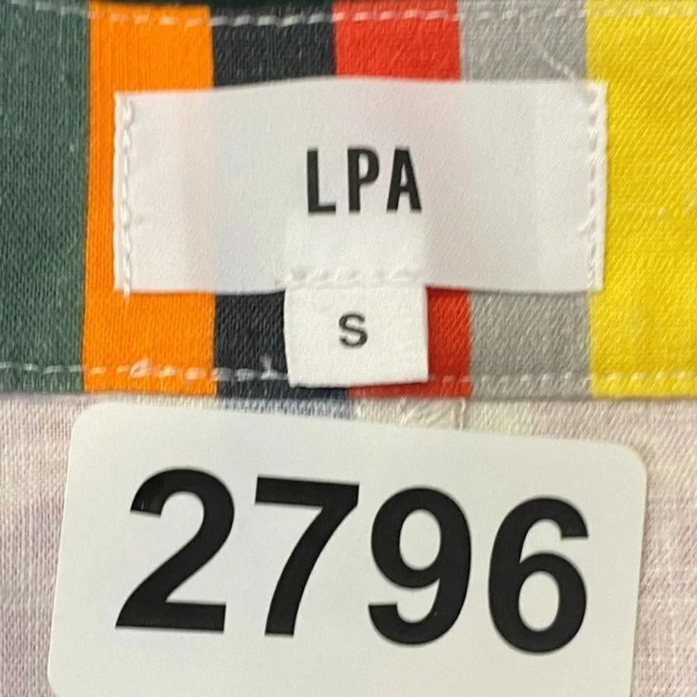 LPA Button Up Midi Skirt - Rainbow Stripe